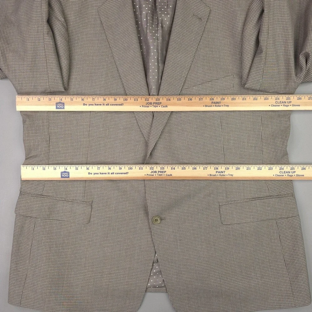 Turnbury Blazer Mens 50R Brown Silk Wool Check Sport Coat Jacket Classic